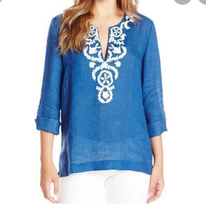 Lilly Pulitzer Embroidered Linen top
